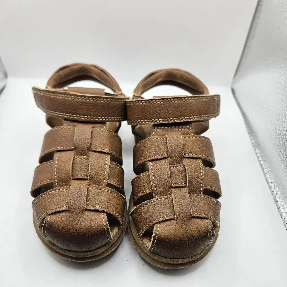 faux-leather The Children's Place Boys' Fisherman Sandals featuring a closed-toe
